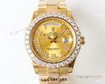 N9 Swiss Grade Rolex Day-Date II All Gold Watch Black Dial 41mm